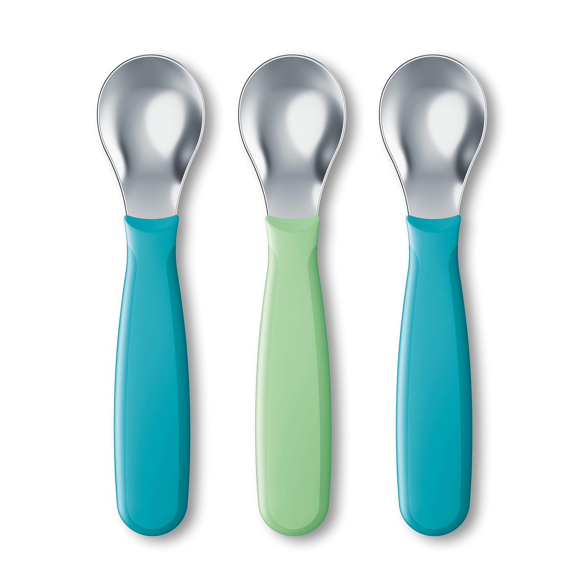 NUK Kiddy Cucharas para cubiertos, acero inoxidable duradero, sin BPA y látex, más de 18 meses, paquete de 3