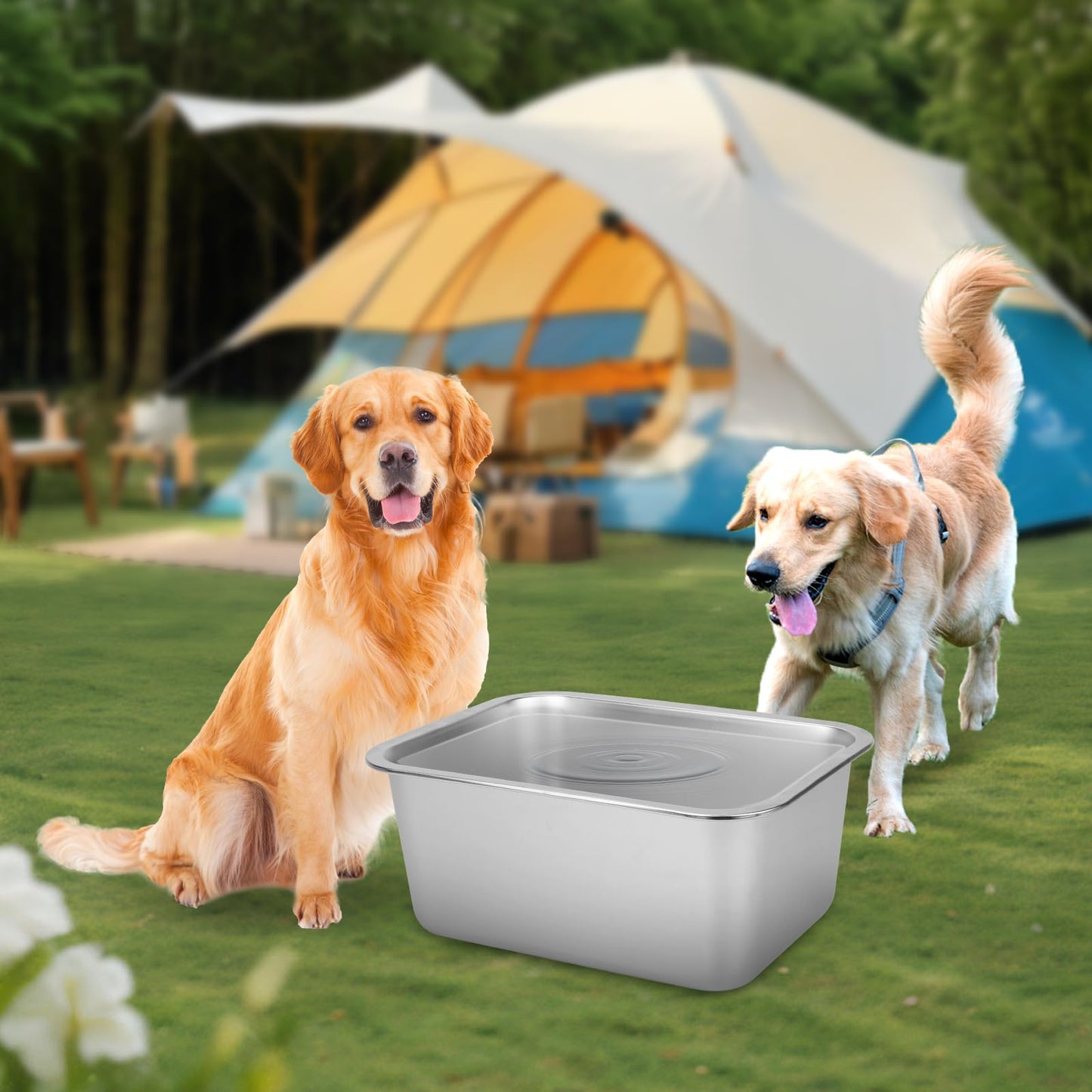Cuencos de Agua de Acero Inoxidable YUEPET de Gran Capacidad extra Grandes para Perros
