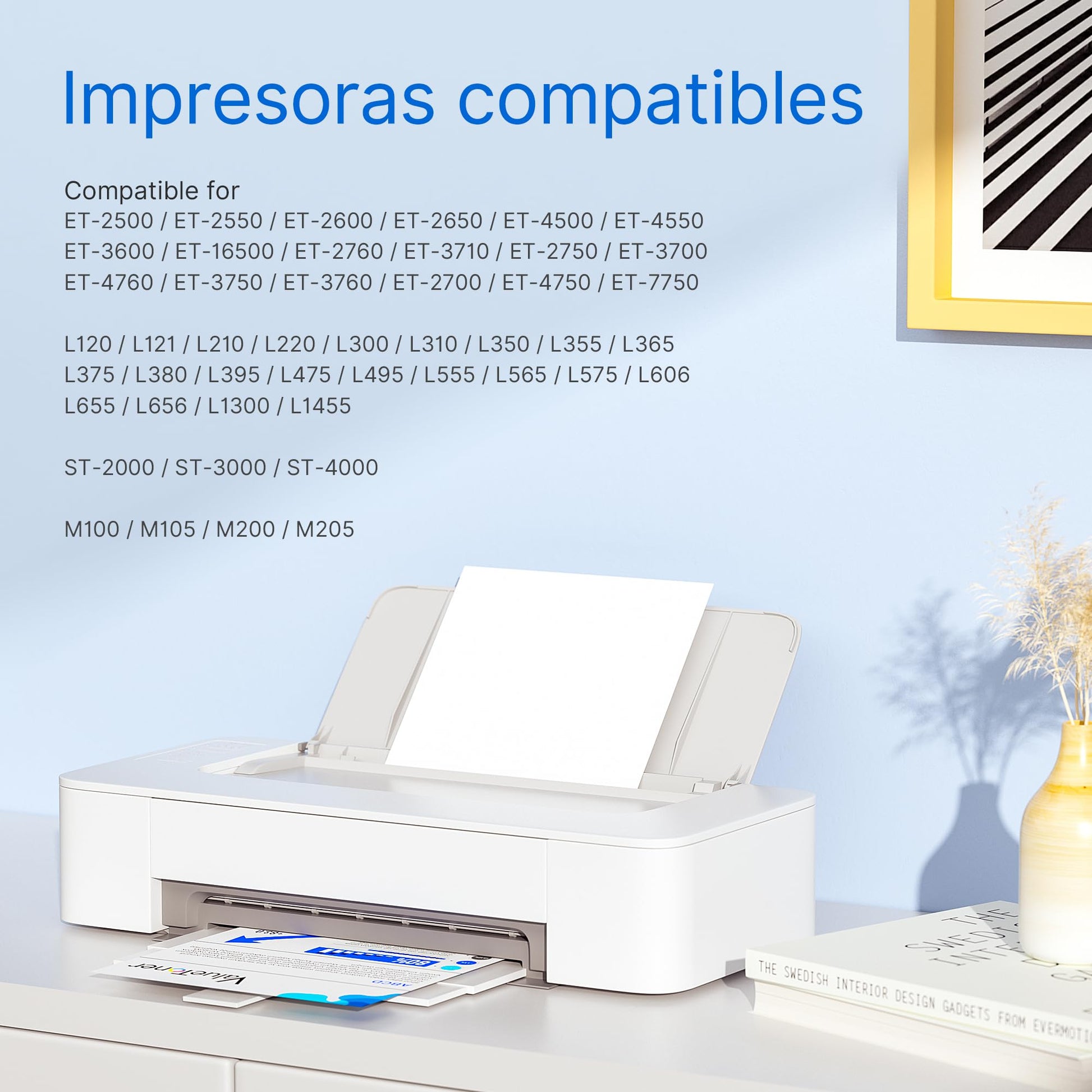Botella de Tinta Valuetoner Negro Ultra-Alta Capacidad Compatible para Epson Impresoras
