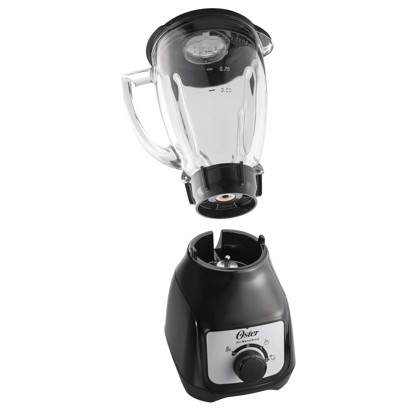 Licuadora Oster Negro Motor Duradero 2 Velocidades Tritura Hielo Capacidad 1.5 Lt