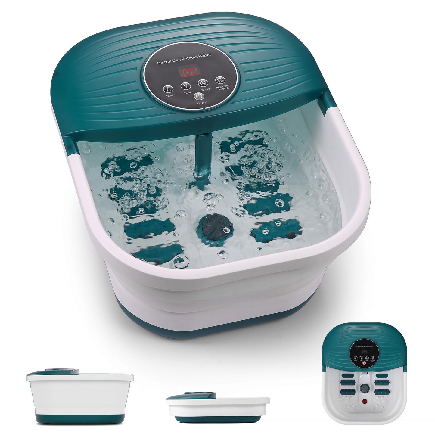 Masajeador Plegable de Spa con Calor Ajustable y Rodillos de Masaje para Pies en Casa