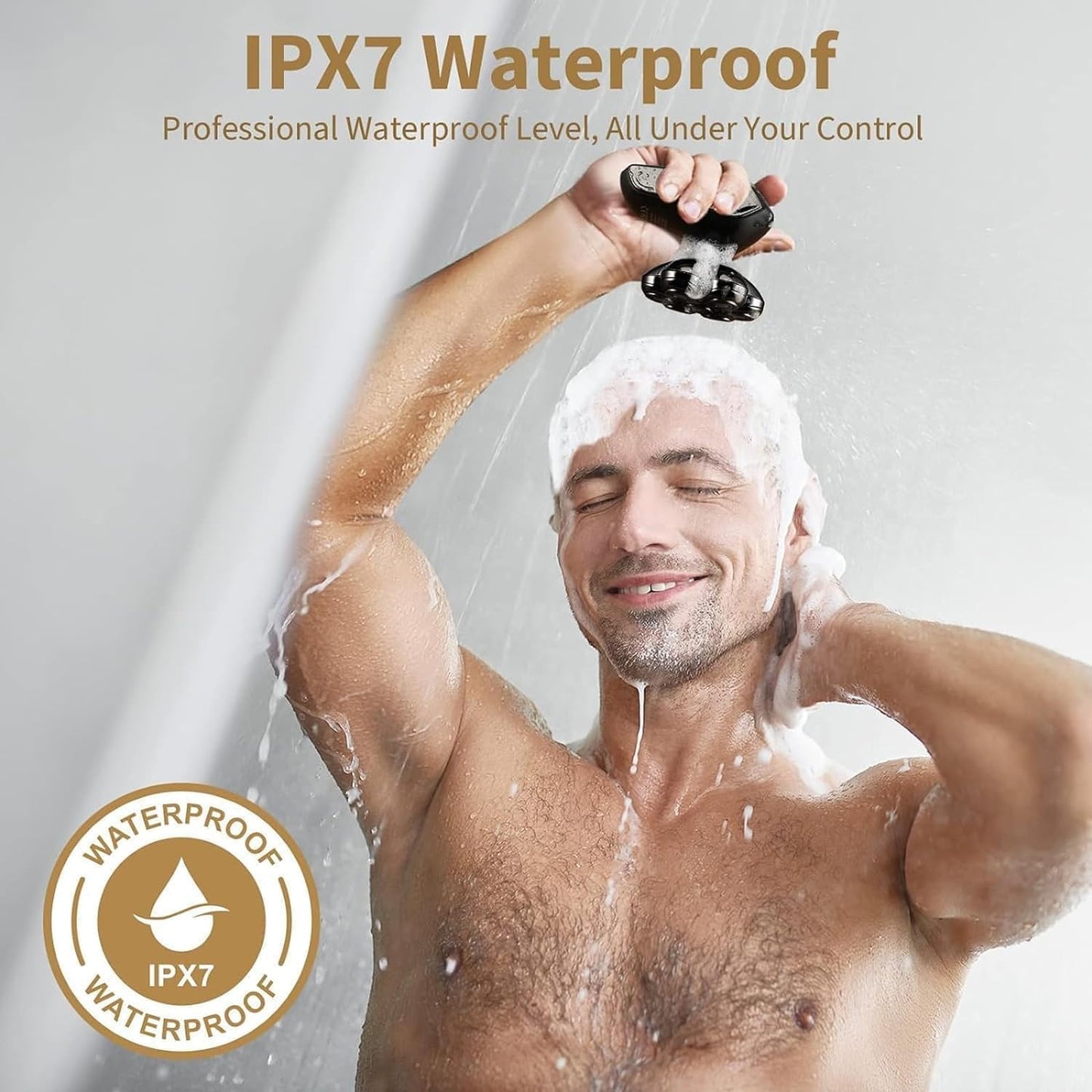 SHPAVVER - Afeitadoras de cabeza para hombres calvos: 5 en 1 - Afeitadora eléctrica desmontable IPX7 impermeable en húmedo seco para calder - Pantalla LED y cuchillas de precisión rotativas (negro
