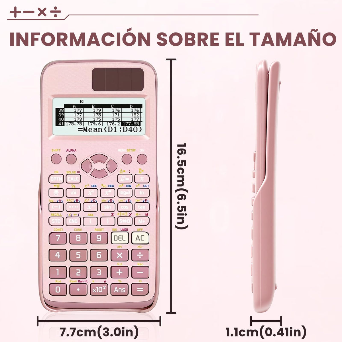 Calculadora Científica FSHNSH Rosa con 417 Funciones para Estudiantes Universitarios e Ingenieros