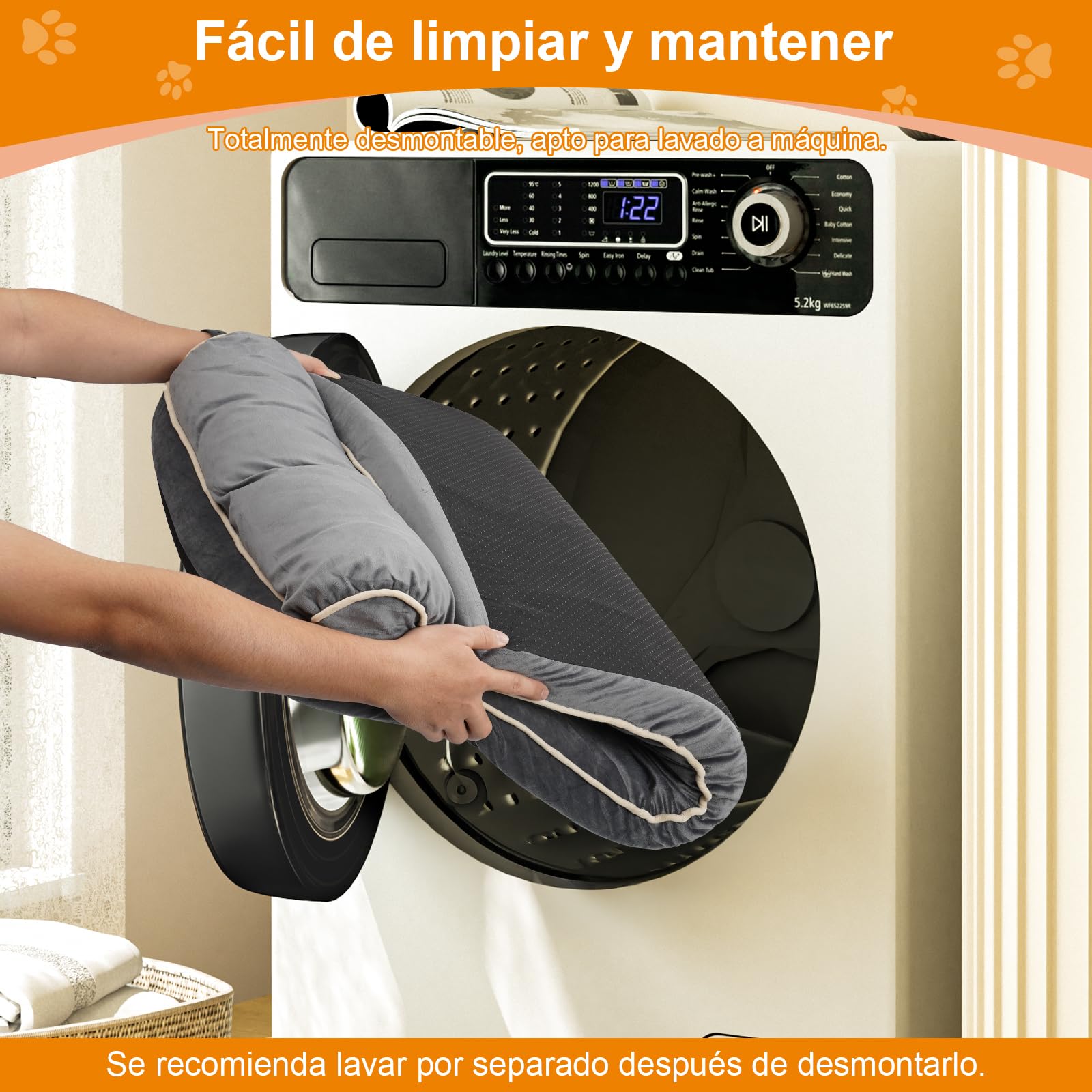 Cama Ortopédica para Perros Grande,100cm*60cm,Cama para Perro con Espuma Viscoelástica de Recuperación Lenta y Funda extraíble y Suave Piel sintética,Fondo Antideslizante