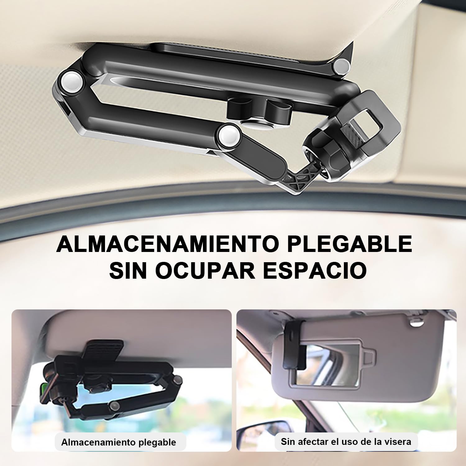 Soporte Celular masoe Negro Ajustable Giratorio 360° para Automóvil