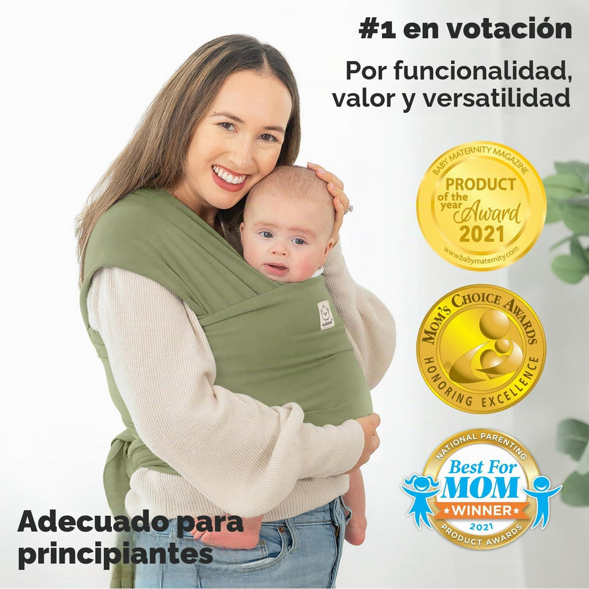 KeaBabies - Portabebés para bebé, todo en 1 transpirable, soporte manos libres, recién nacido a niño pequeño (oliva sucio)