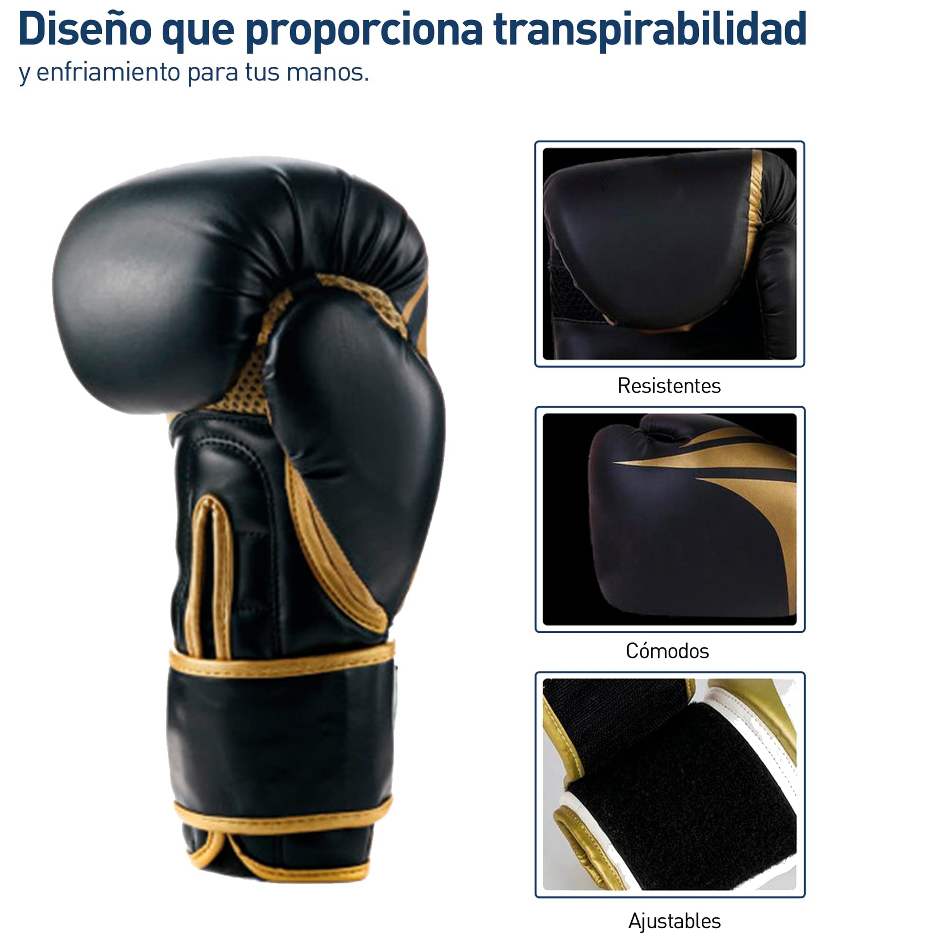 Bluelander Guantes de Boxeo 14 Oz, Guantes de Entrenamiento, para Hombres y Mujeres, con Protector Bucal, Absorción de Impactos y Correa de Velcro, Ideales para Kickboxing y MMA