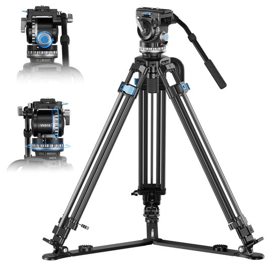 Kit de Trípode de Fibra de Carbono SIRUI 182cm Amortiguación Hidráulica Pan/Tilt 4 Pasos