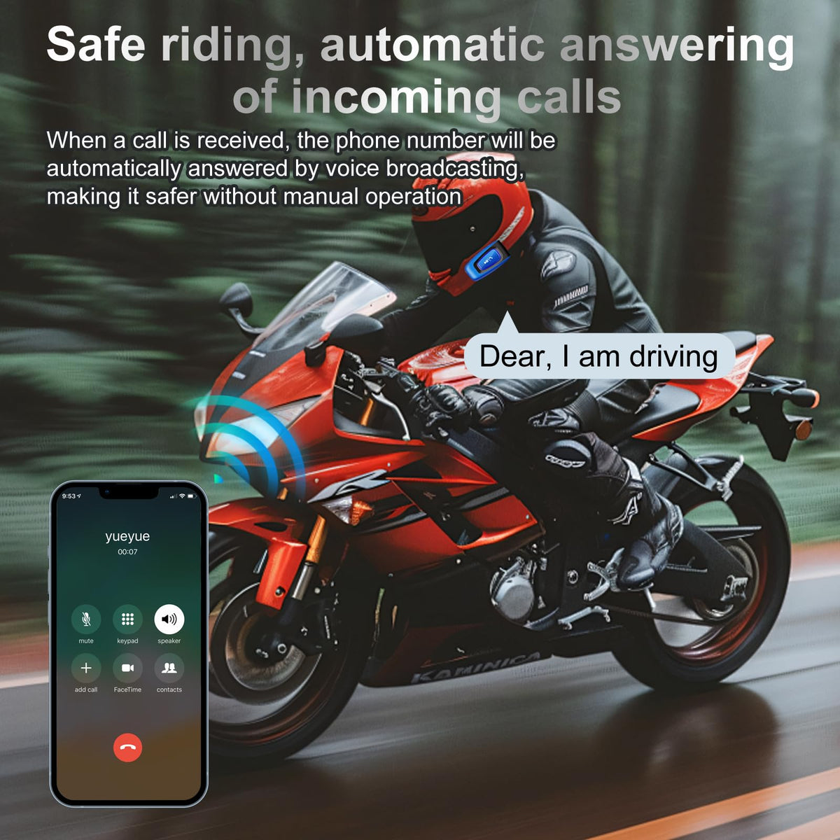 Casco de Motocicleta VR-robot Bluetooth Alta Duración de Batería Auriculares Integrados