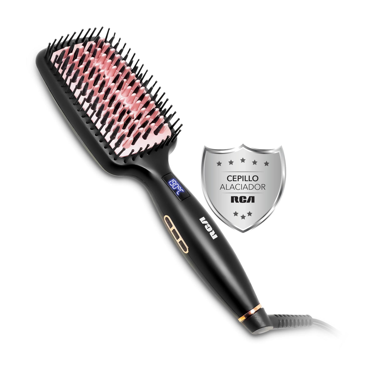 Cepillo Alaciador RCA Cerámica con Cerdas de Silicona y Nylon Profesional