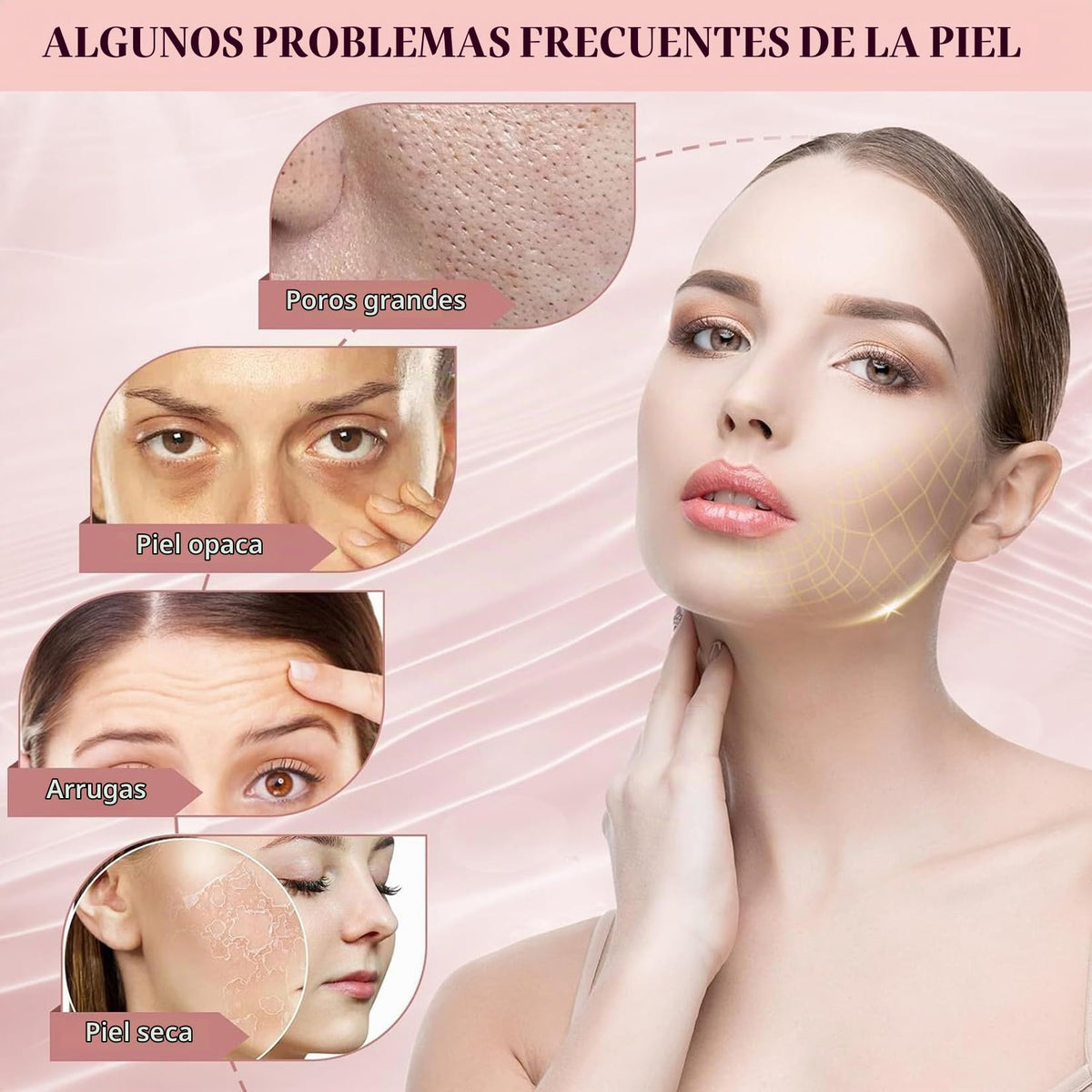 Woccatisy Mascarilla de Colágeno para Mujer - 8 Piezas - Mascarilla Hidrogel con Niacinamida - Hidratación Profunda 8h - Reduce Poros - Aporta Brillo y Elasticidad