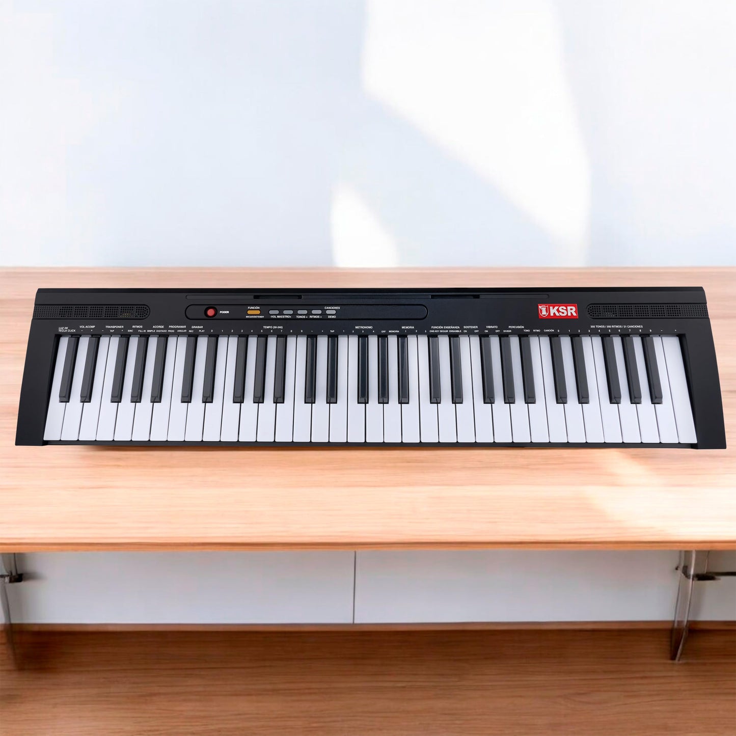 Teclado Musical Kaiser Negro con 61 Teclas Iluminadas y Más Funciones MTC-5500