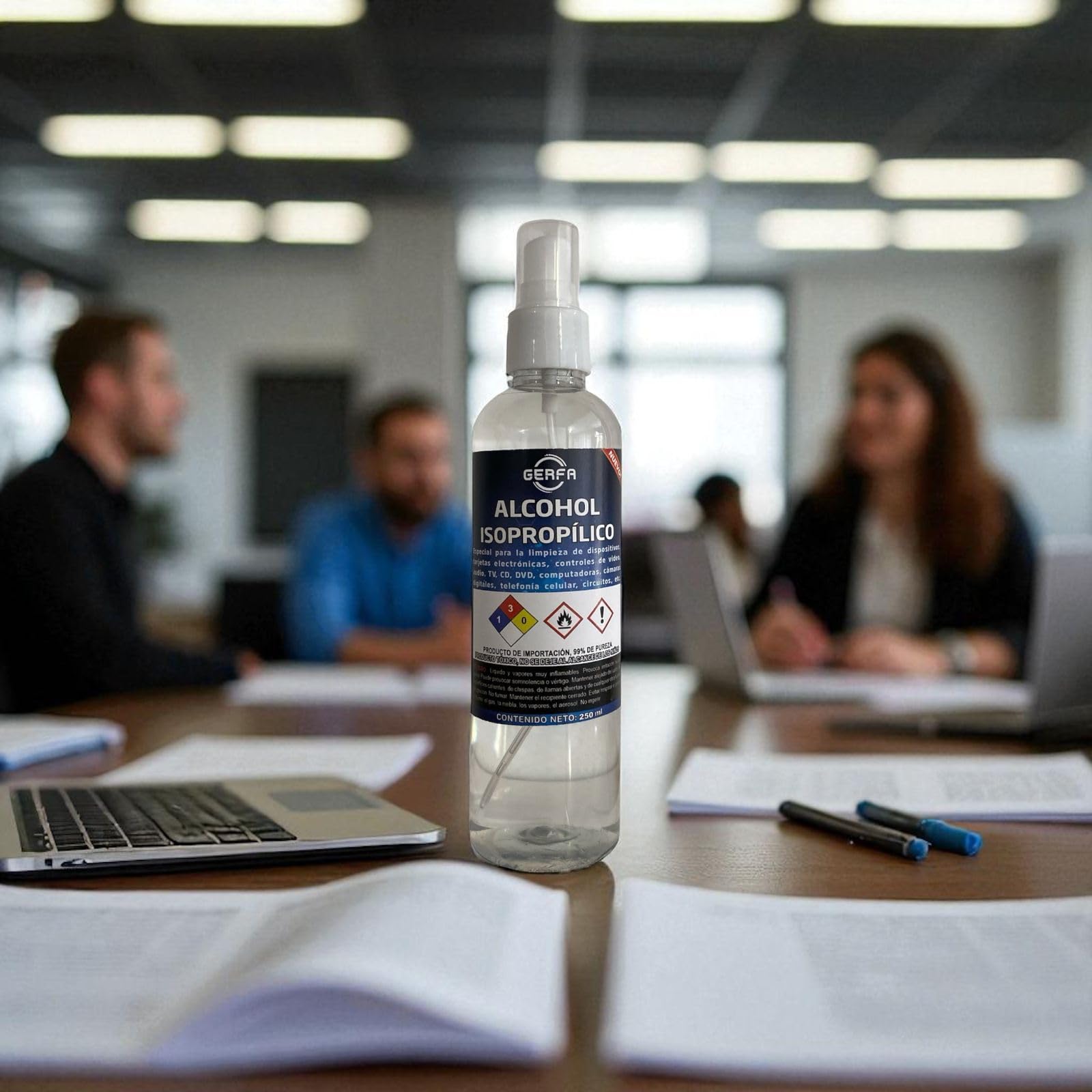 GERFA Alcohol Isopropílico 99% Puro 250ml | Limpieza Electrónica, Dispositivos, Lentes, Circuitos y Más | Evaporación Rápida y Libre de Residuos