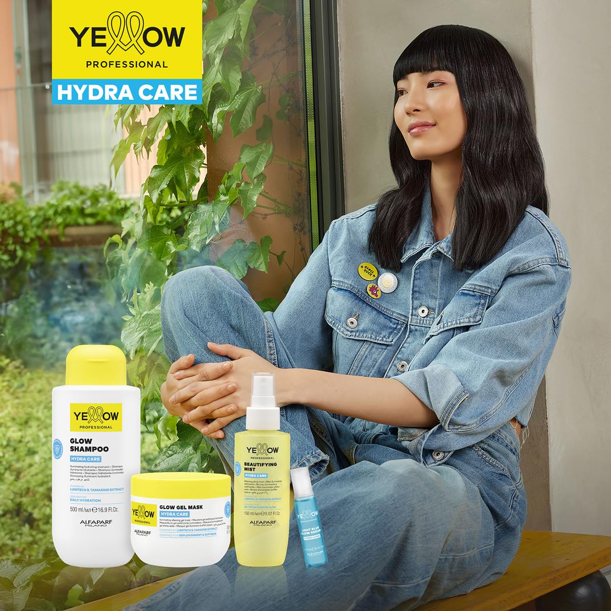 "YELLOW PROFESSIONAL HYDRA CARE GLOW CONDITIONER 500 ml Acondicionador iluminador hidratante para todo tipo de cabello POTENCIADO CON LUMITECH & TAMARIND EXTRACT CONCEBIDO PARA SUAVIDAD LIGERA"