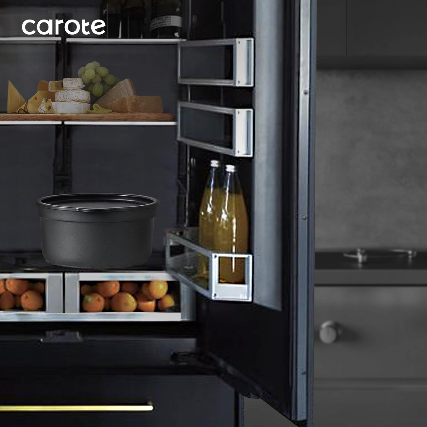 CAROTE - Juego de 20 ollas y sartenes antiadherentes, aptos para lavavajillas, horno y refrigerador, mango extraíble, utensilios de cocina aptos para horno RV, juego de cocina de inducción, negro