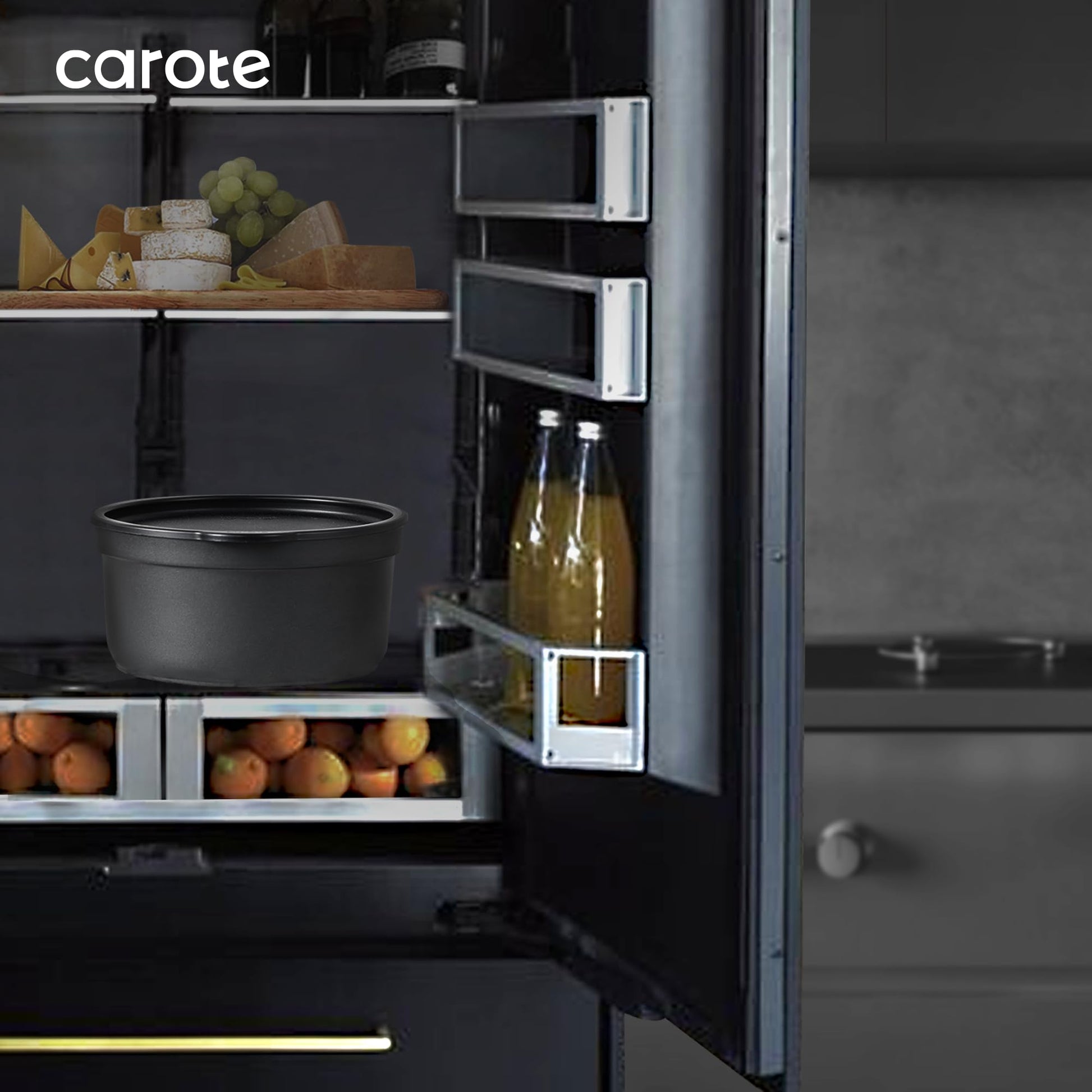 CAROTE - Juego de 20 ollas y sartenes antiadherentes, aptos para lavavajillas, horno y refrigerador, mango extraíble, utensilios de cocina aptos para horno RV, juego de cocina de inducción, negro