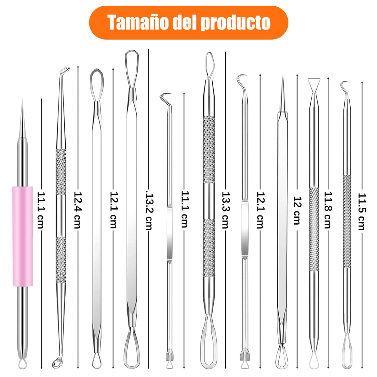 Kit Removedor de Espinillas, 20 Kits de Acero Inoxidable, Hombres y Mujeres