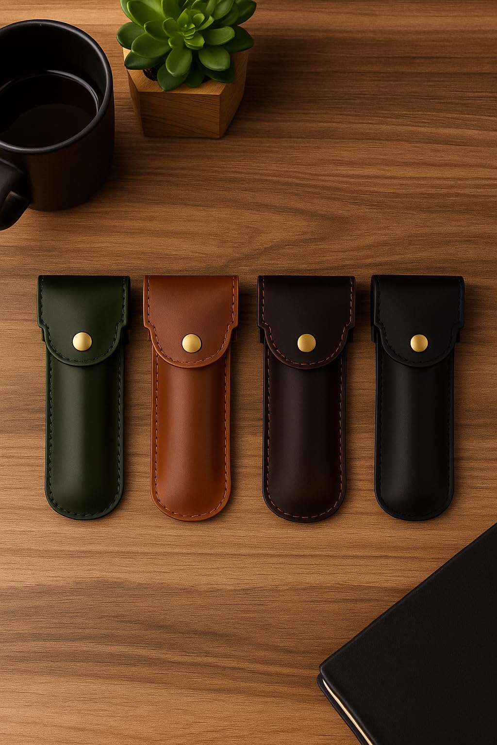 PavinCrafter Funda de piel flor para maquinilla de afeitar | Estuche de doble filo | Funda protectora para maquinilla de afeitar de seguridad, hecha a mano, para viaje y almacenamiento | Accesorio de