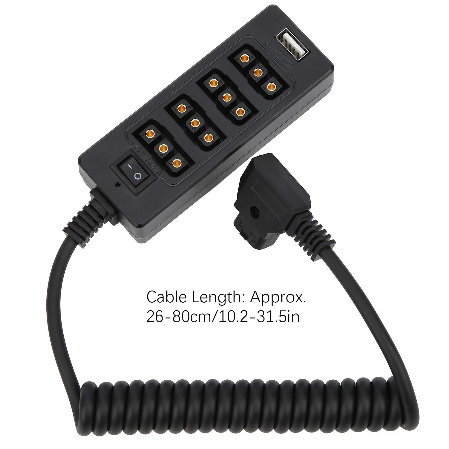 S erounder D-Tap Macho Power Tap a 4 Puertos Hembra D-Tap Hub Adaptador Divisor de Cable para fotografía Convertidor de Corriente V-Lock Batería de cámara