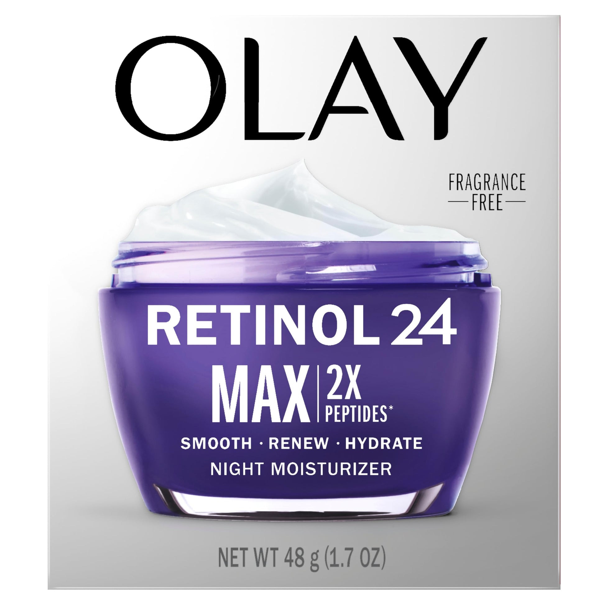 Olay Regenerist Retinol 24 Max Moisturizer, Retinol 24 Max Night Face Cream, 1.7 Oz + Whip Face Moisturizer Travel/Trial Size Gift Set