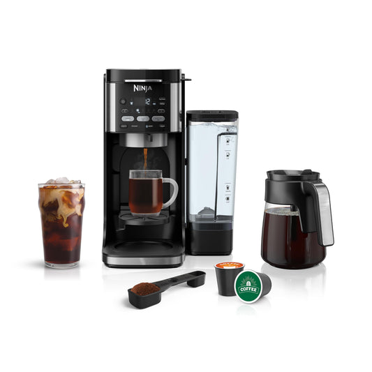 Cafetera de goteo Ninja con combo K Cup Combo, máquina de café especial DualBrew Pro, caliente y helado, compatible con cápsulas K-Cup, 12 tazas de una sola porción con filtro de papel, CFP101