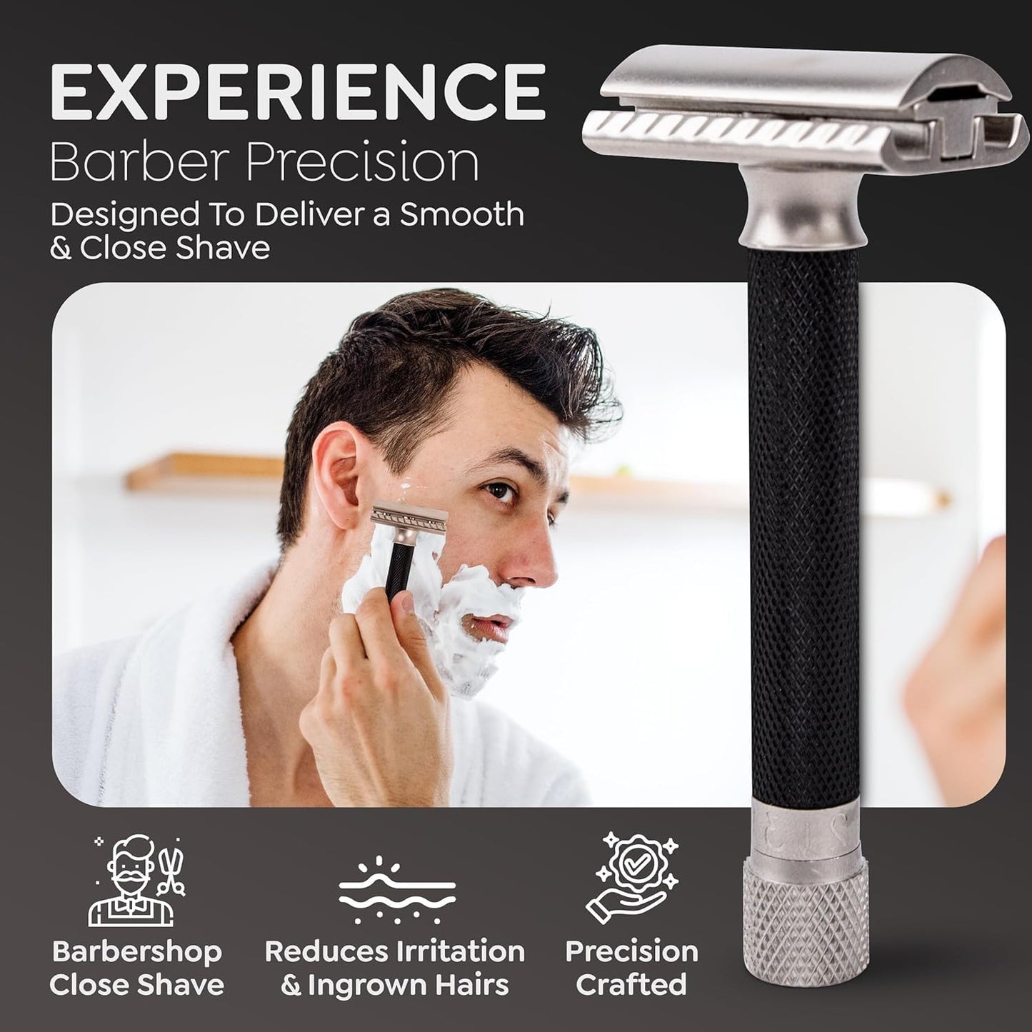 Parker Variant AJUSTABLE Maquinilla de Afeitar de Doble Filo y 5 Cuchillas Premium - (Grafito Metálico)