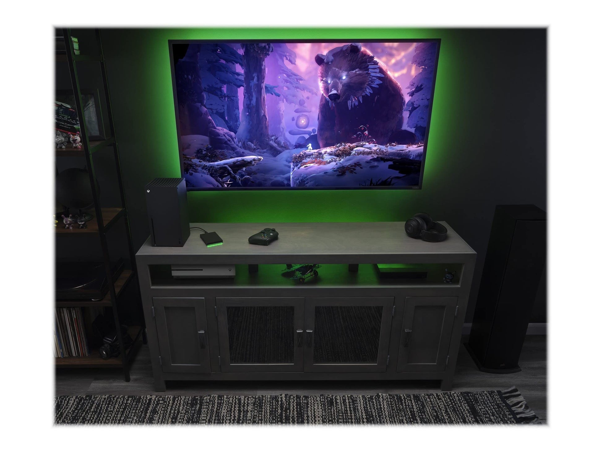 Disco Duro Externo Seagate Negro Barra LED Verde para Xbox 2 TB