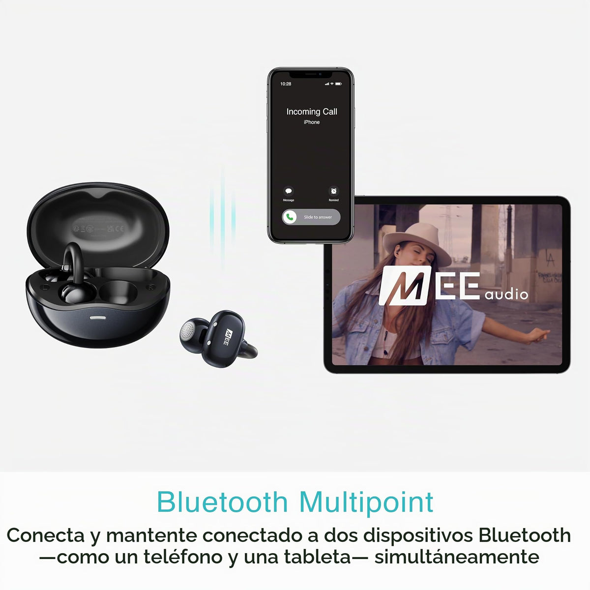 Auriculares Inalámbricos MEE audio Pebbles Air Negra con Bluetooth 5.3 y Reducción de Ruido para Deportes