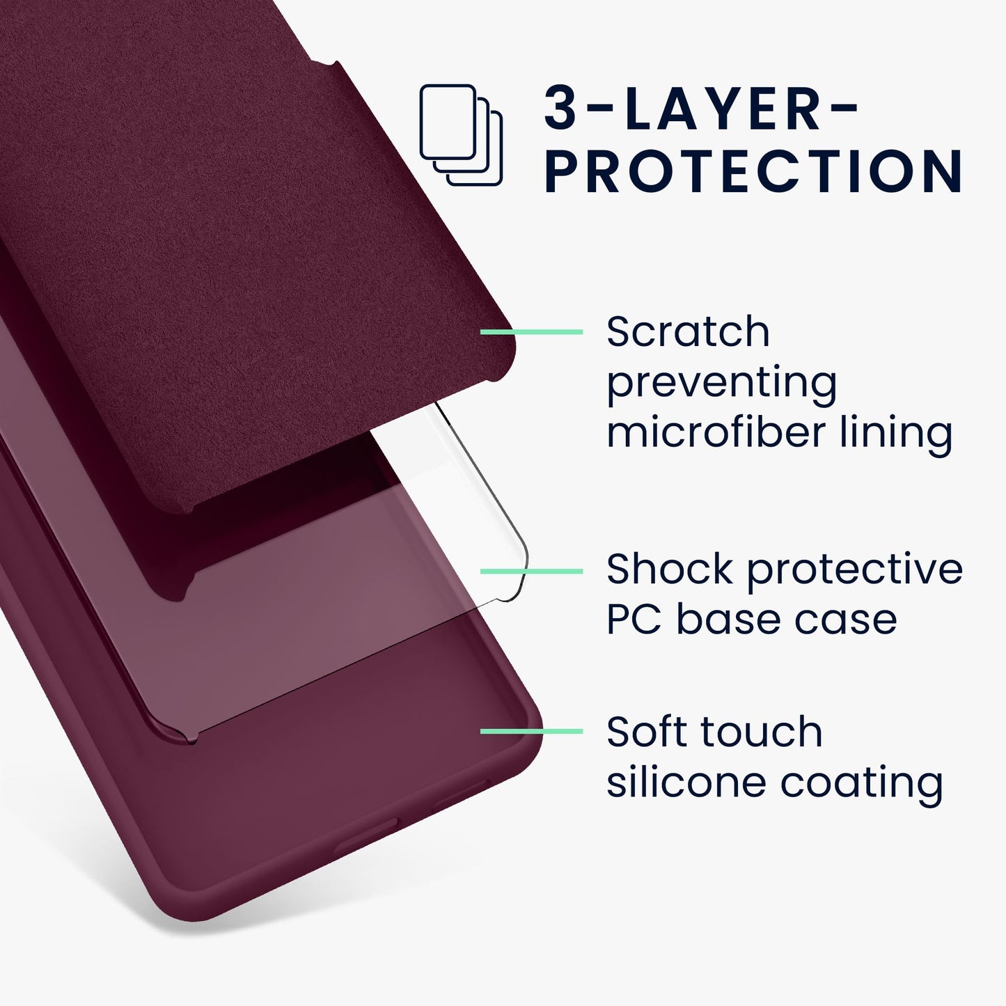 kwmobile Carcasa Compatible con Google Pixel 7a Funda - Case TPU y Silicona antigolpes - Apto Carga inalámbrica - Violeta Burdeos