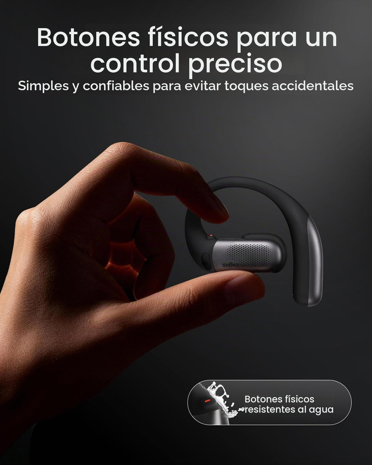 Auriculares Inalámbricos SHOKZ Negro de Oído Abierto con Reducción de Ruido y Llamadas Claras para Trabajo y Deportes