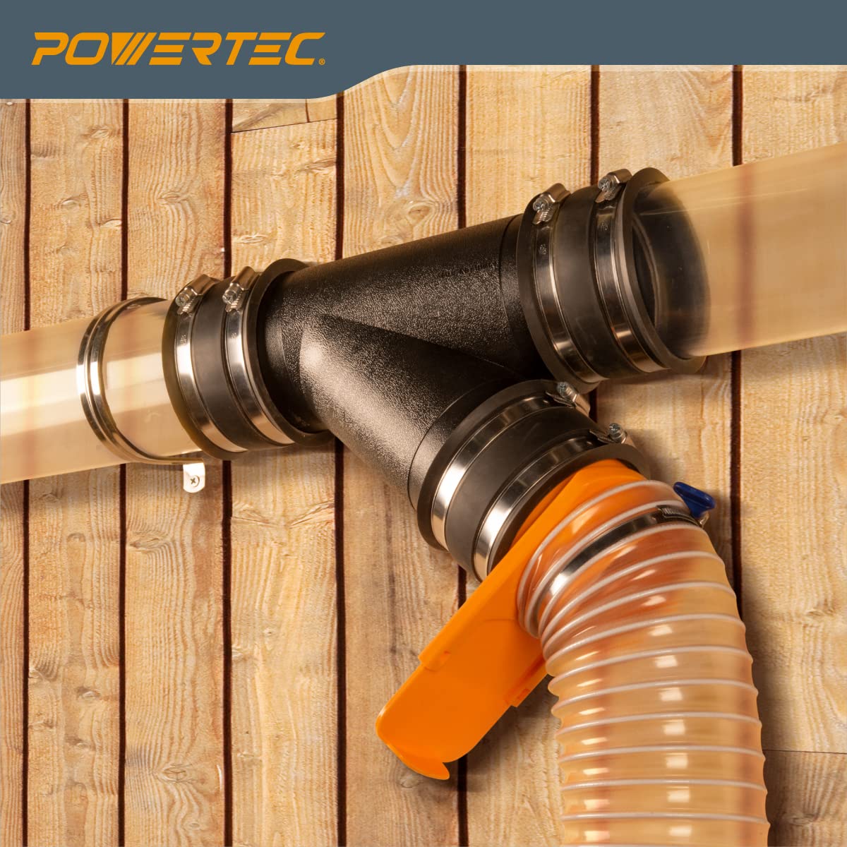 Conector de Manguera 4 Pulgadas POWERTEC Ajuste en Y