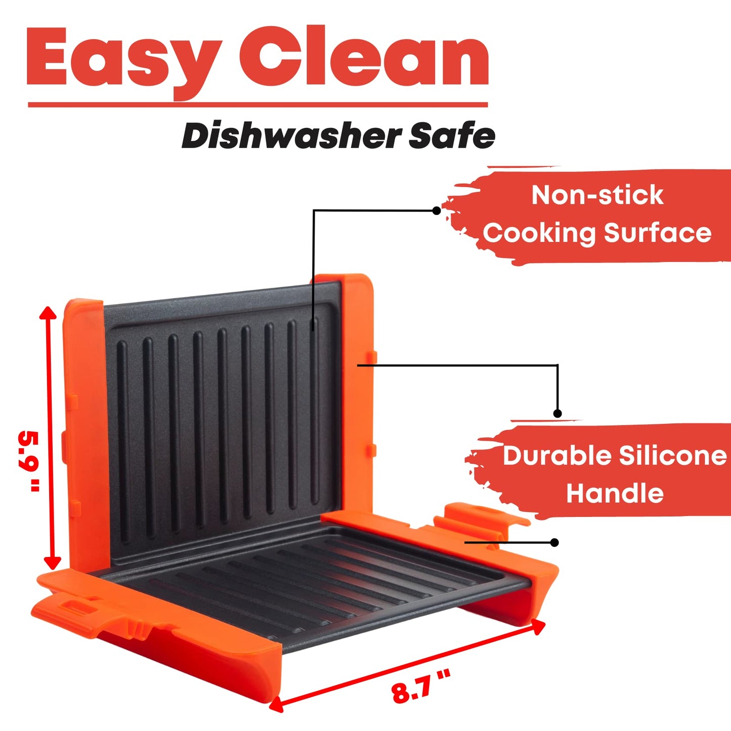 Maconee - Sandwichera de microondas | Máquina de queso para microondas | Utensilios de cocina tostador para microondas | Prensa Panini | Cocina rápida y apta para lavaplatos, color naranja