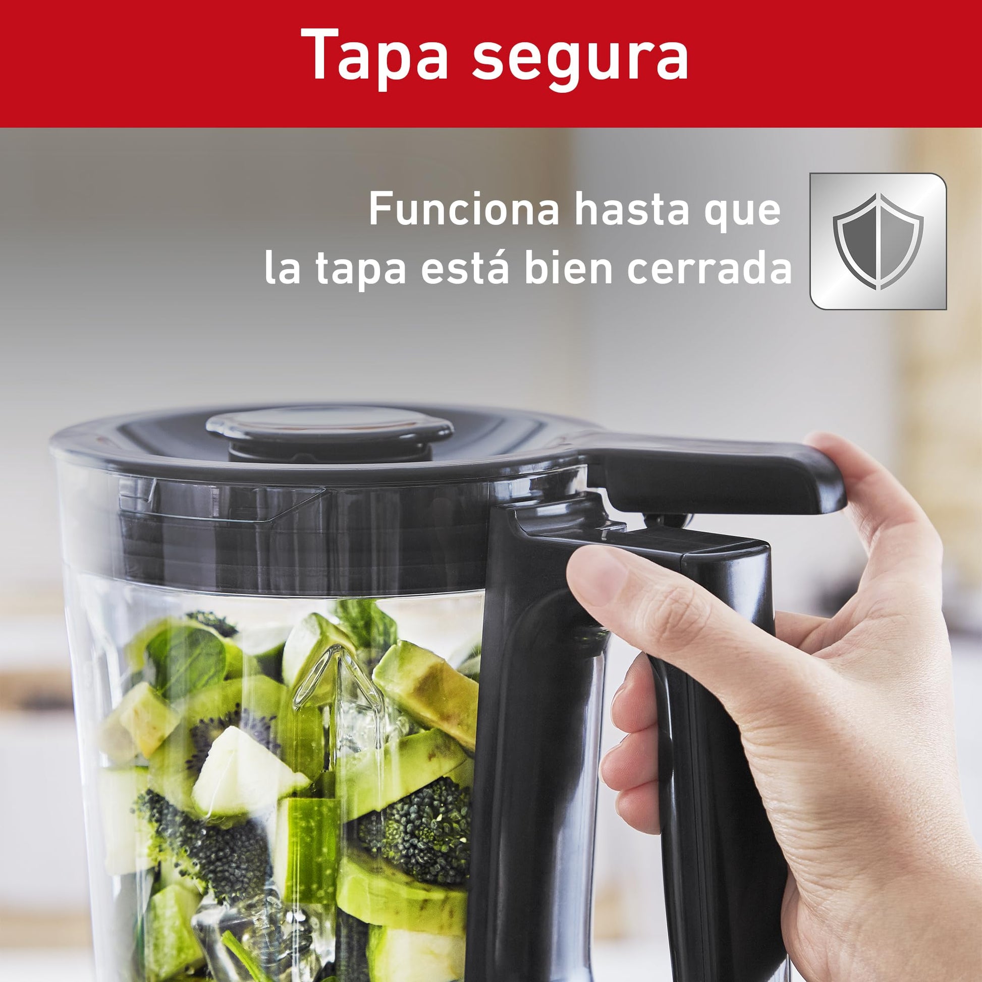Licuadora T-fal Infinymix Negra con 5 Programas Automáticos y Cuchillas de Titanio
