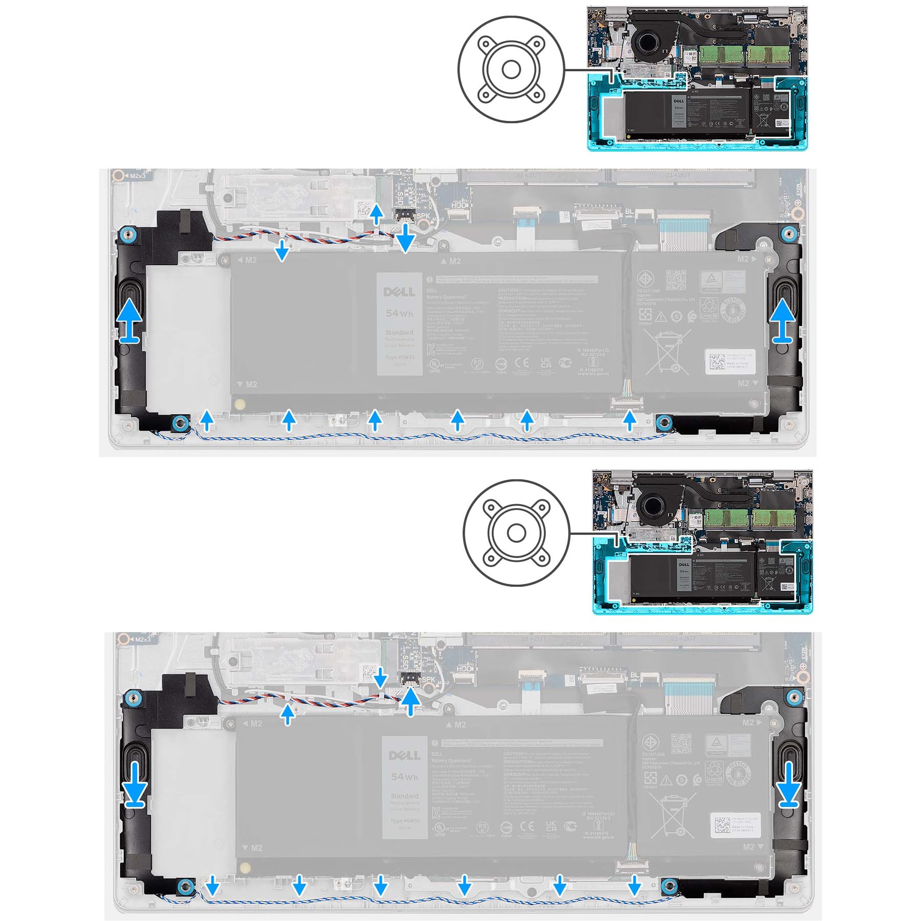 Deal4GO Altavoz interno J8FHX V56PM Reemplazo para Dell Inspiron 3510 3511 3515 3520 3530 Vostro 3510 3515 3520