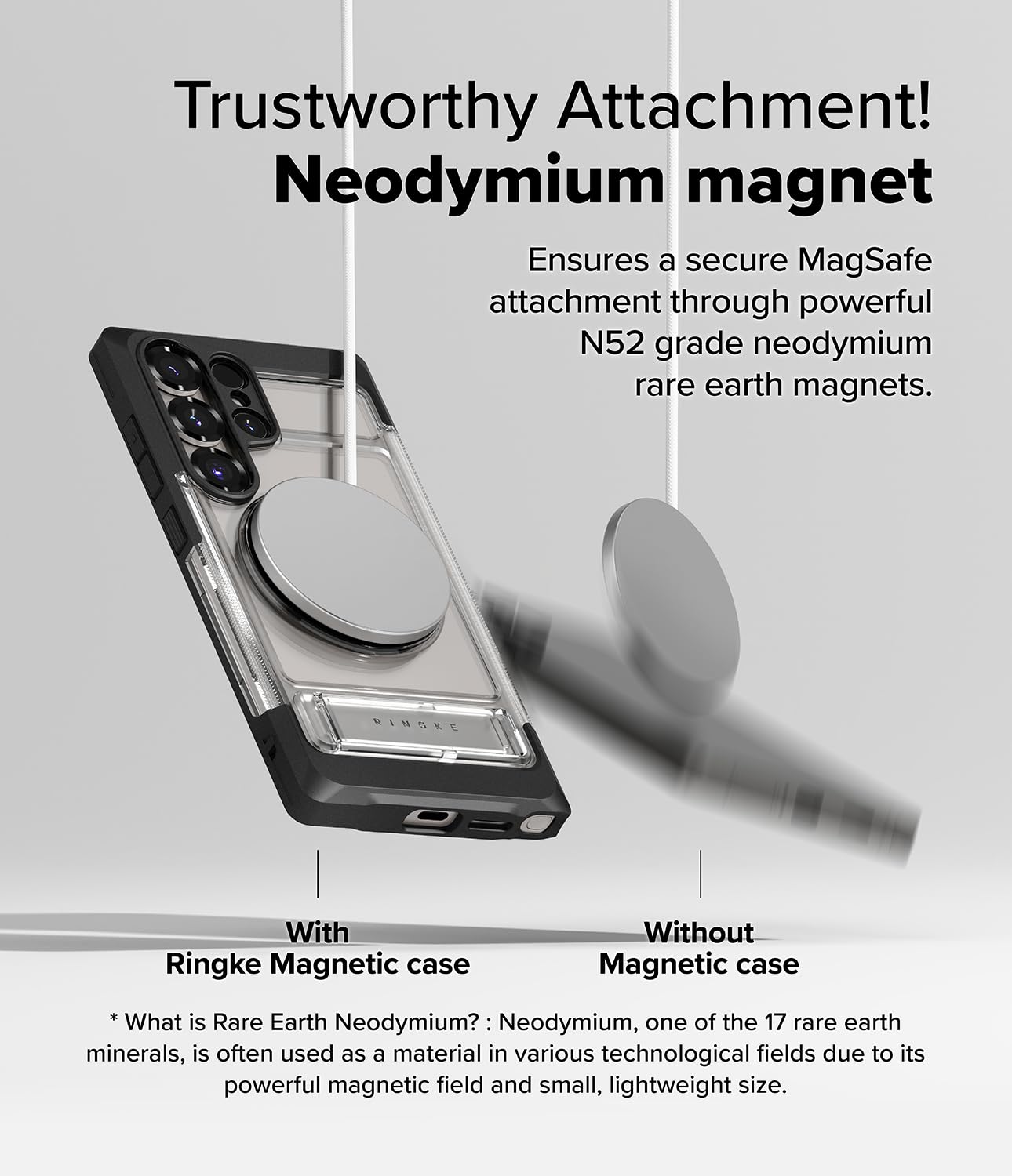 Funda Samsung Galaxy S25 Ultra Ringke UX Clear Magnética a Prueba de Golpes con Soporte Incorporado