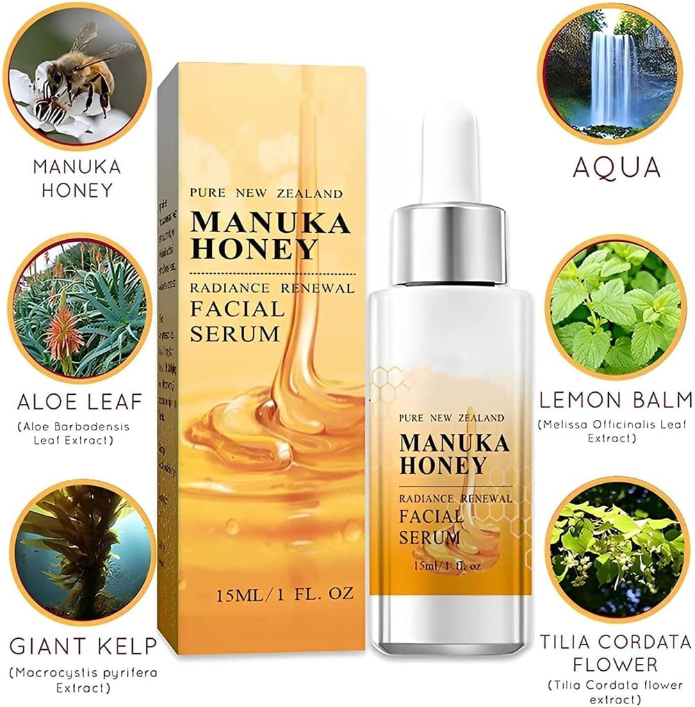 Serum Manuka Honey para Piel Radiante y Sin Arrugas - 2 unidades - Hidratante y Antienvejecimiento - Crazylife Serum Antiedad ideal para pieles maduras.