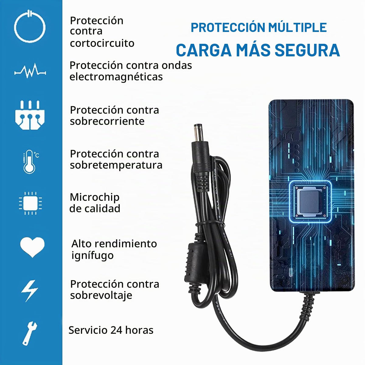 Adaptador de Alimentación Meiyue Negro 12V 6A para Luces de Barra LED