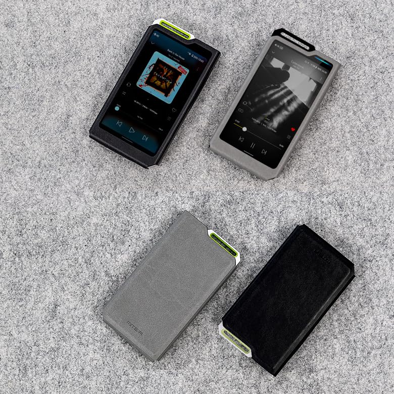 MITER - Funda para HiBy R4, hecha a mano de piel sintética artificial para hibyr4 (gris)