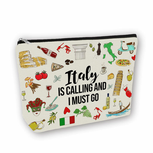 Girlly: Bolsa de maquillaje para viajes, ideal para mujeres y niñas, Blanco apagado, Italia