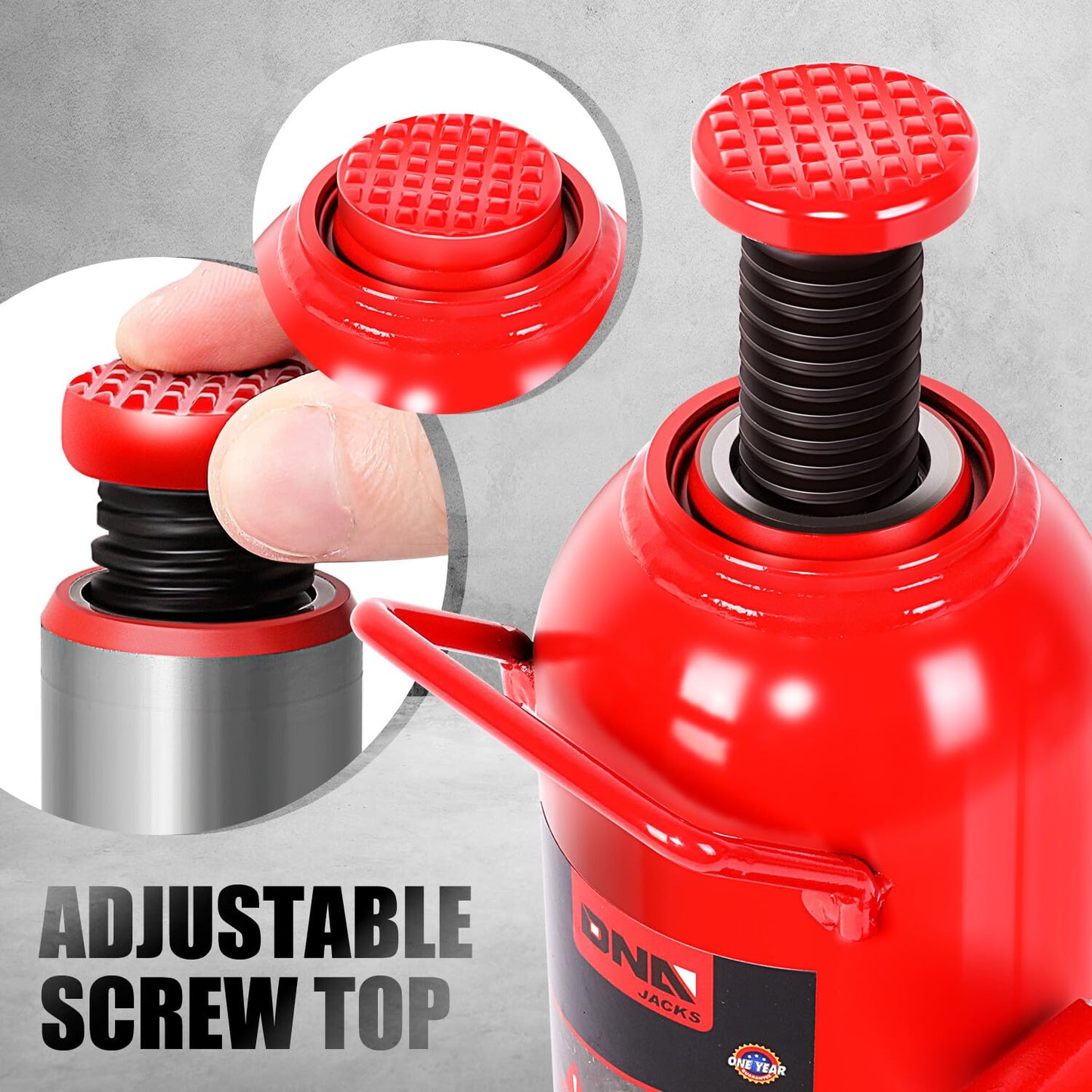 DNA MOTORING - Botella hidráulica soldada con autógena para reparación de vehículos, camionetas, camionetas, con Mango Manual, Rojo, 25 toneladas / 55.000 Libras