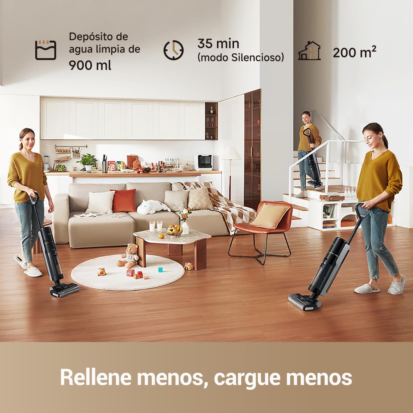 Aspirador Dreame G10 Pro Blanco con Alcance Plano de 180°
