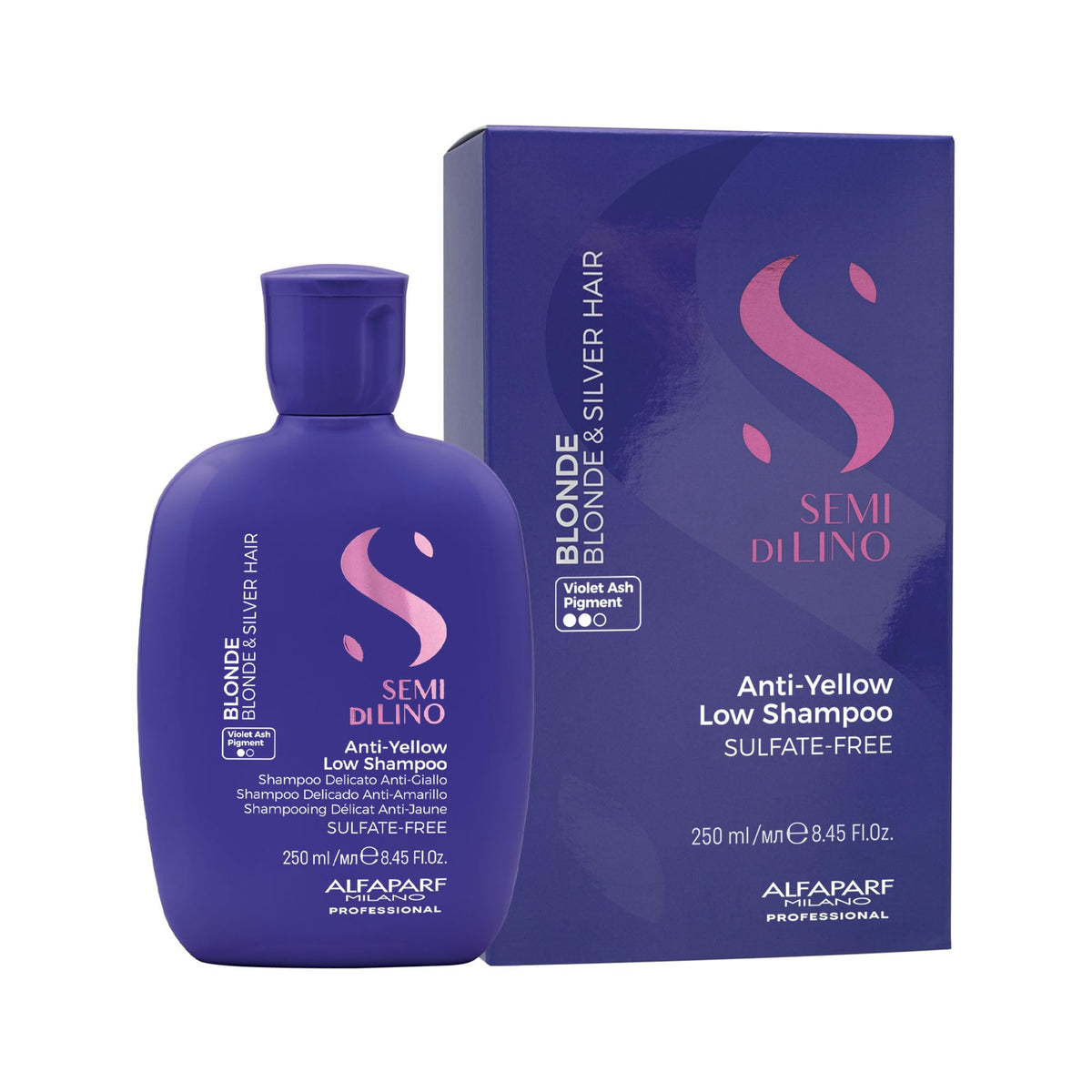Anti-Yellow Low Shampoo - Champú delicado neutralizador de reflejos amarillentos para el cabello rubio y silver