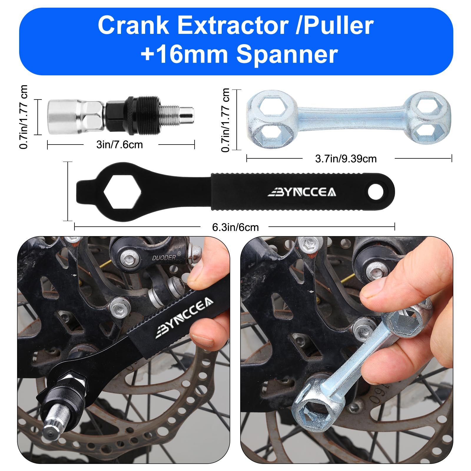 Bynccea - Kit de herramientas de reparación de neumáticos de bicicleta con bomba de neumáticos, bolsa de reparación portátil de bicicleta, herramientas de reparación de parches de palanca de