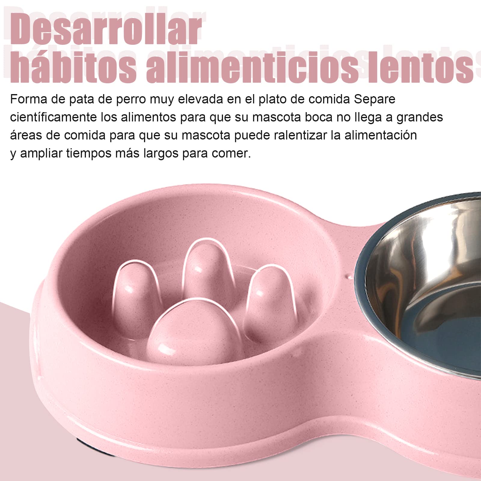 Comedero Lento para Perros, Dog Bowl Slow Feeder, Mascota Alimentador Lento para Comida Y Agua, Rojo