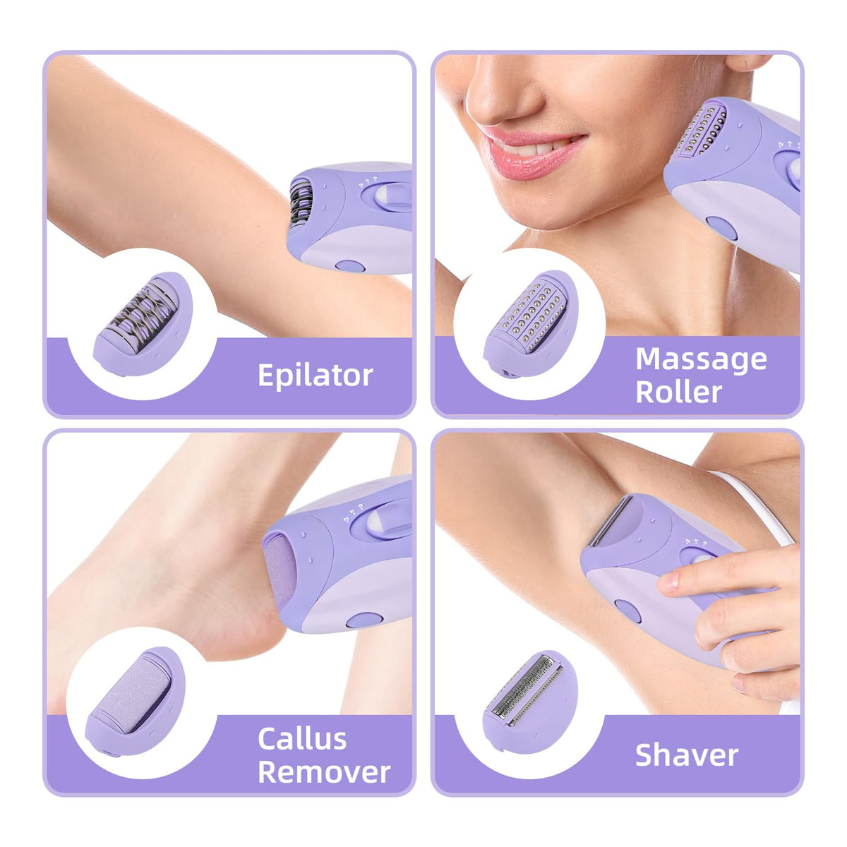 KEMEI 4 en 1 - Depiladora para mujer, para cara, piernas, brazos, km-6037
