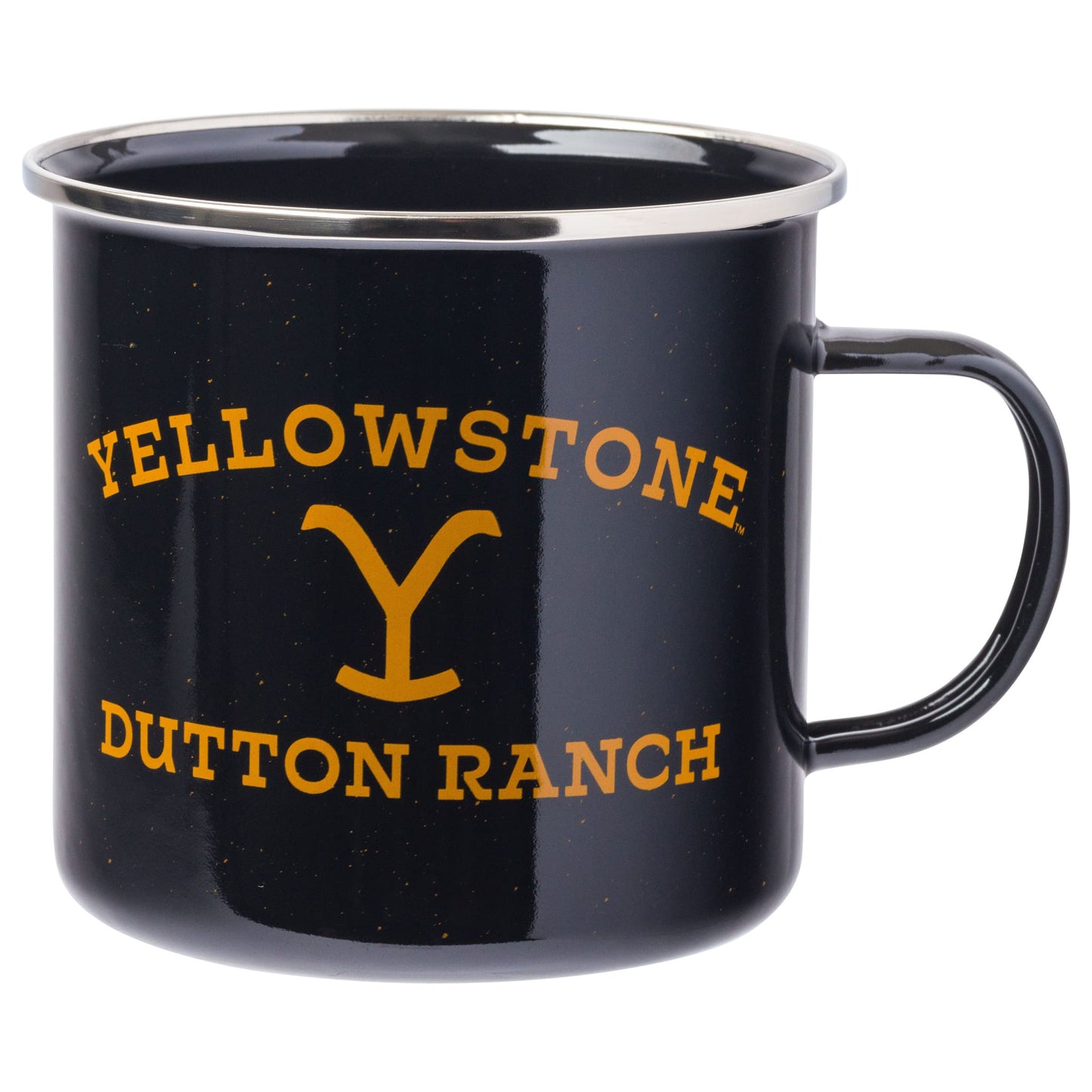 Taza de Campaña Silver Buffalo Yellowstone Dutton Ranch Esmaltada Blanca 21 Onzas