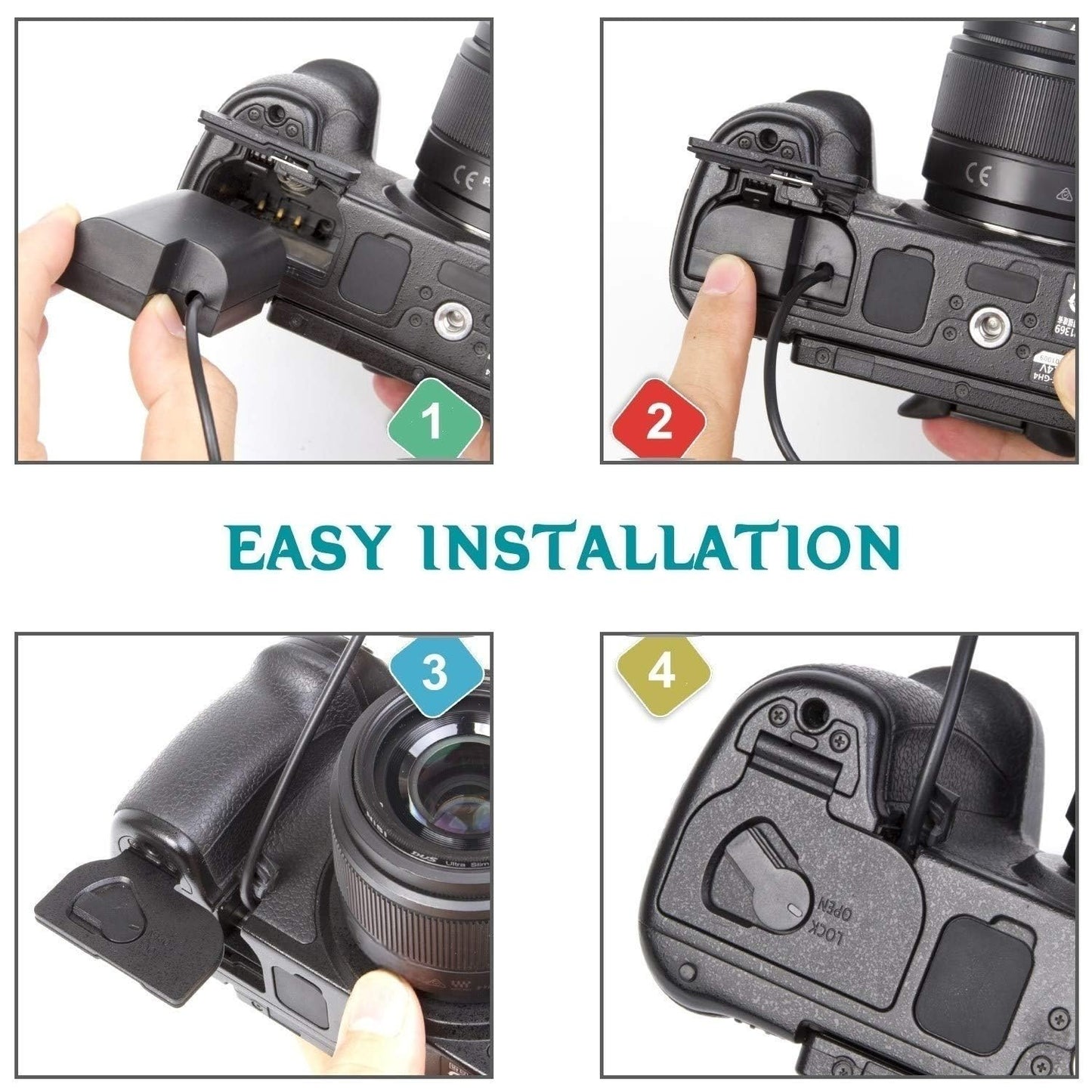 Kimaru DMW-DCC12 DC Coupler DMW-AC10 Adaptador de alimentación de CA DMW-BLF19 Kit de batería simulada para cámaras DMC-GH3 GH4 GH3K GH4K GH3A GH3H GH4H DC-GH5 GH5S GH5M G9 G9L.
