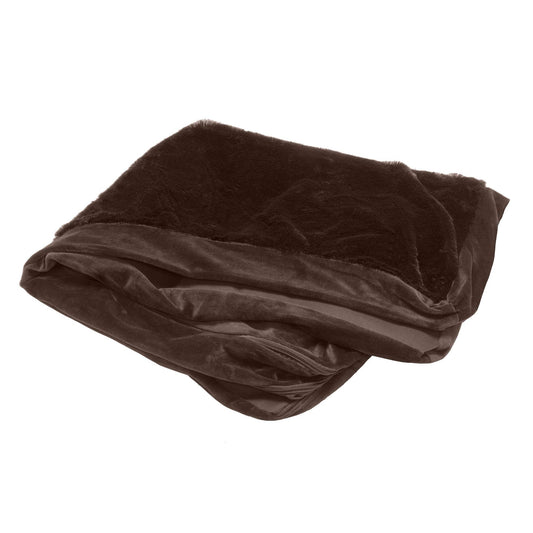 Furhaven Funda de Cama de Repuesto para Mascotas, sofá de Felpa y Terciopelo, Funda Lavable para Cama de Perro, Color marrón Sable, Talla S