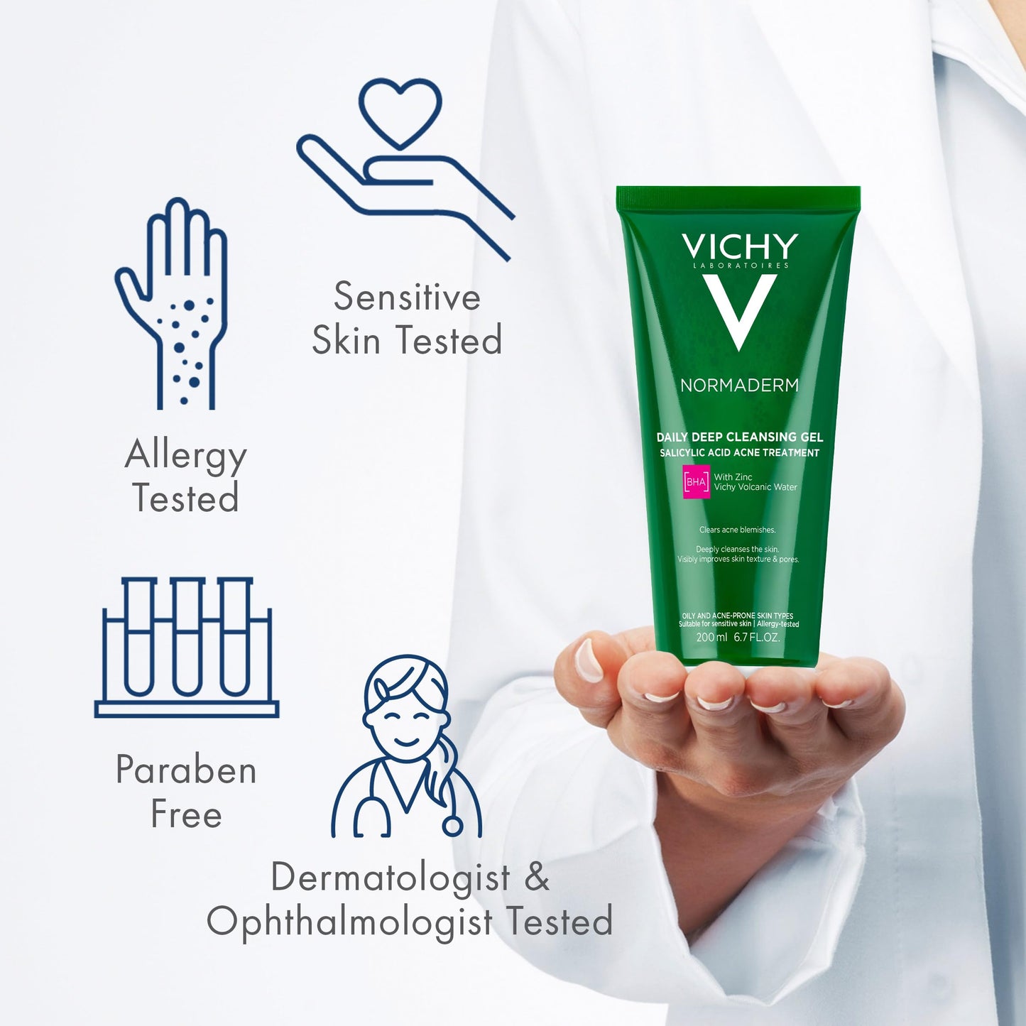 VICHY Gel Limpiador para Piel Grasa con Tendencia Acnéica Vichy Normaderm Phytosolution 200 ml