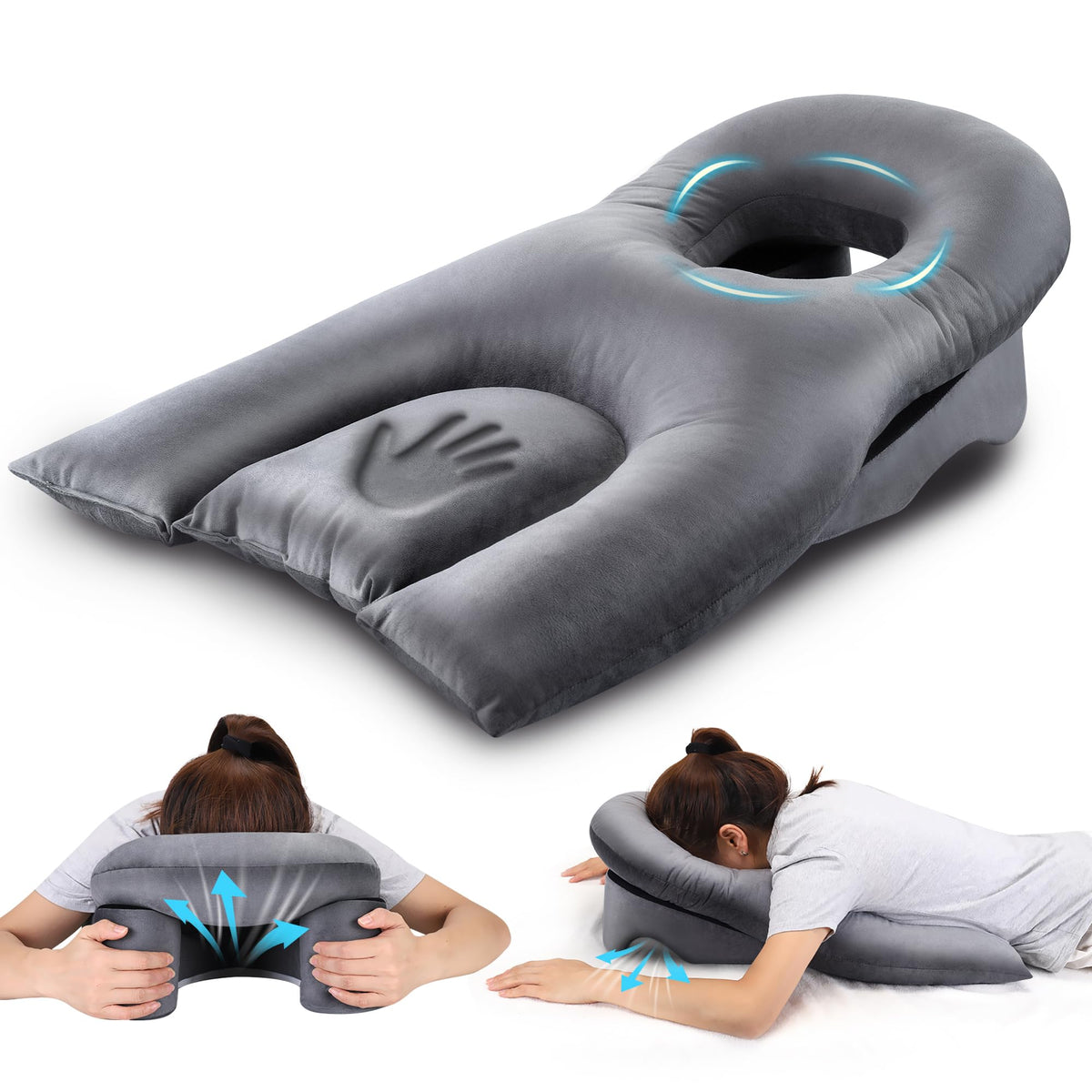 Almohada Morelexa Blanca Mejorada con 3 Rejillas de Ventilación para Cirugía Ocular o BBL